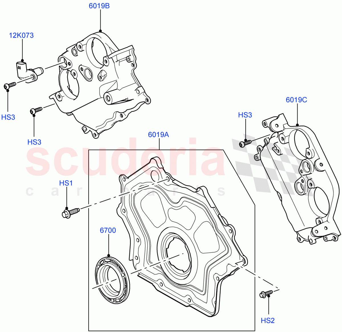 Timing Gear Covers (5.0 Petrol AJ133 DOHC CDA, 5.0L P AJ133 DOHC CDA S/C Enhanced, 5.0L OHC SGDI SC V8 Petrol - AJ133) ((V) FROMAA000001) of Land Rover Land Rover Range Rover Sport (2010-2013) [5.0 OHC SGDI SC V8 Petrol]