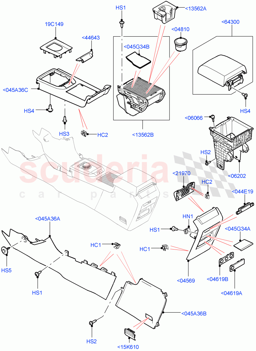 Console - Floor (External Components) (Halewood (UK), Full Floor Console With Armrest) ((V) TOKH999999) of Land Rover Land Rover Discovery Sport (2015+) [2.2 Single Turbo Diesel]