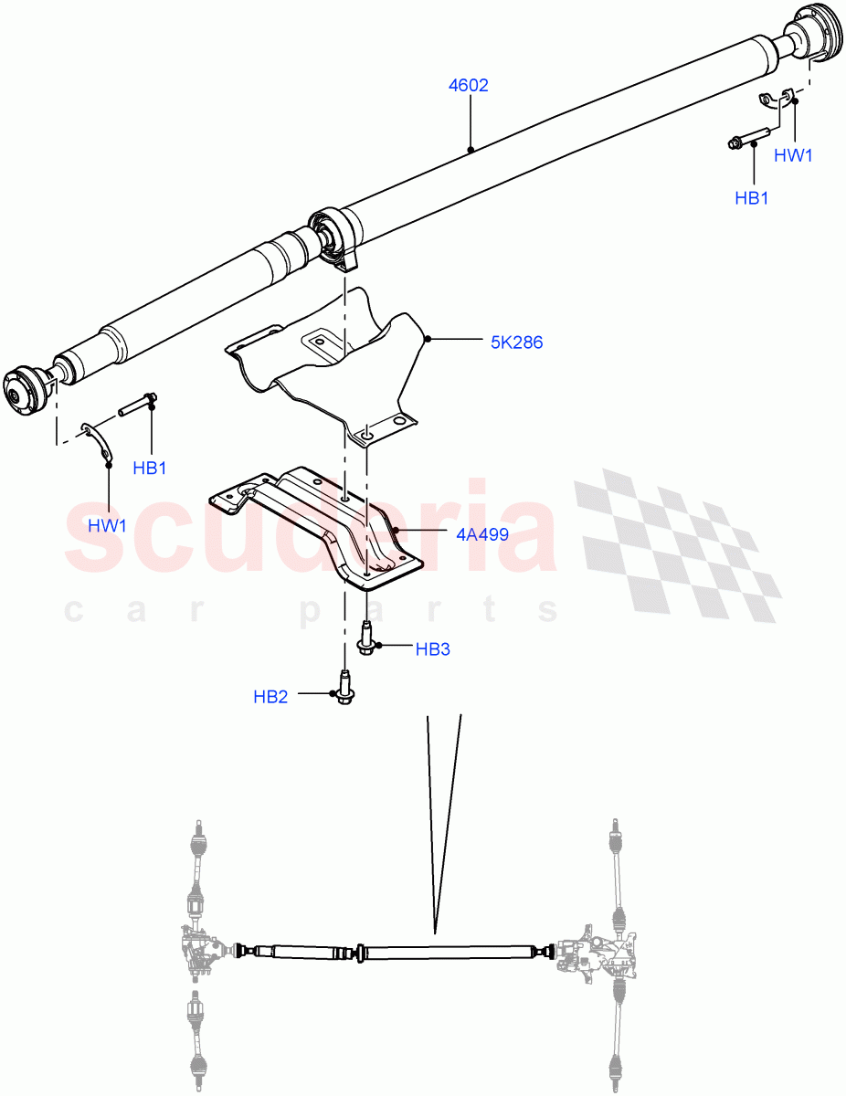 Drive Shaft - Rear Axle Drive(6 Speed Manual Trans M66 - AWD,Halewood (UK),Efficient Driveline,9 Speed Auto AWD)((V)TOFH999999) of Land Rover Land Rover Discovery Sport (2015+) [2.0 Turbo Diesel]