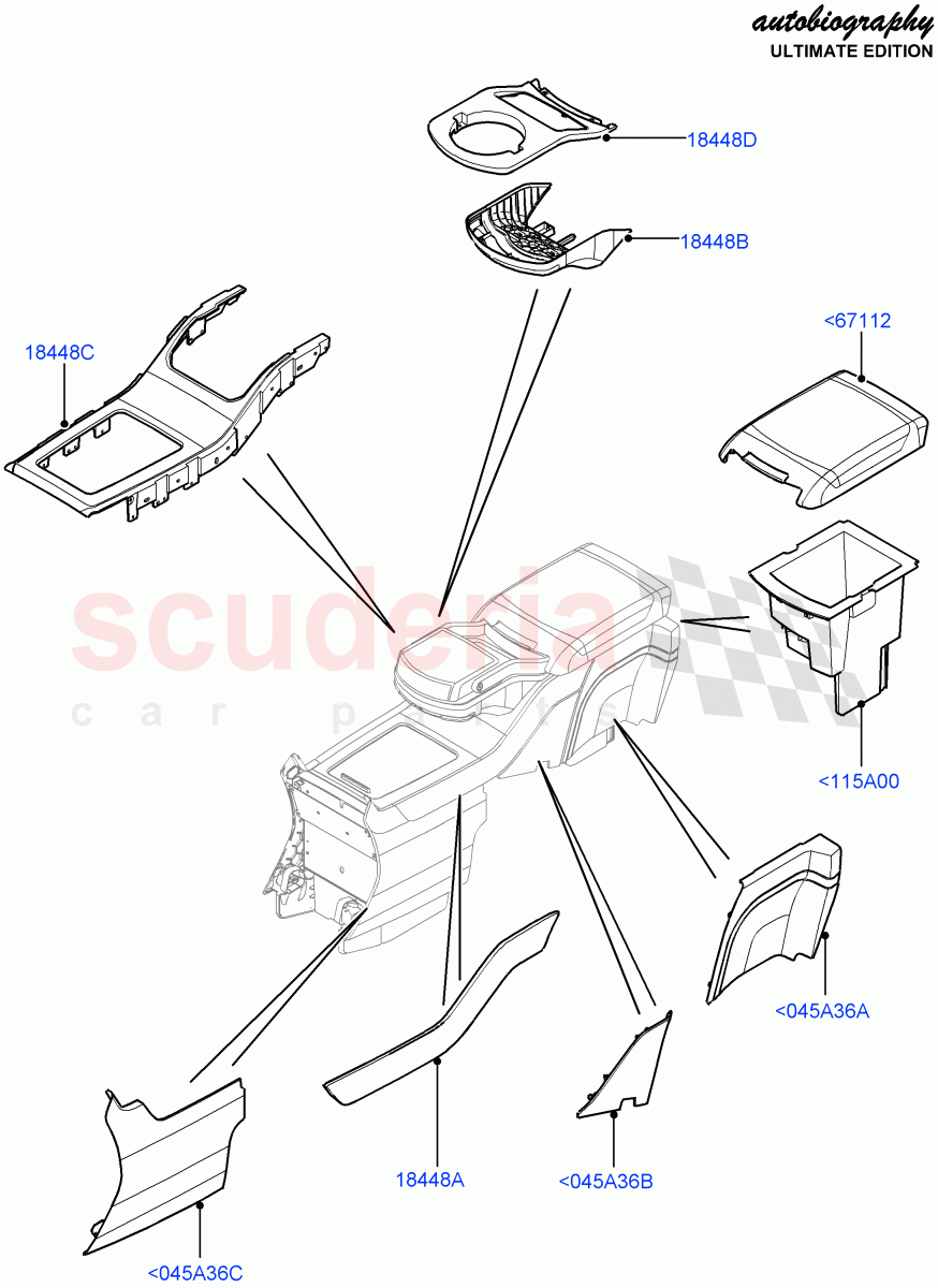 Console - Floor (Rear) (Autobiography Ultimate Edition) ((V) FROMBA344356) of Land Rover Land Rover Range Rover (2010-2012) [4.4 DOHC Diesel V8 DITC]