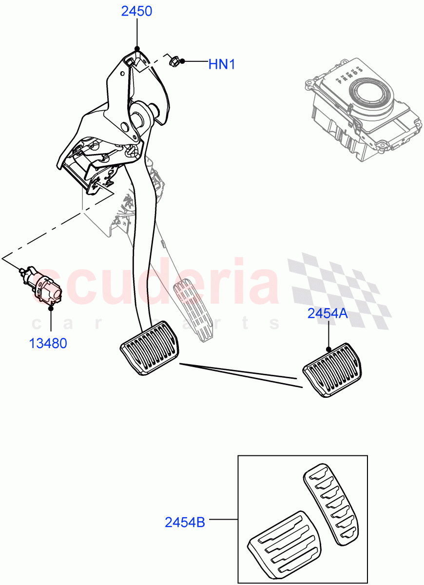 Brake And Clutch Controls (9 Speed Auto AWD, Itatiaia (Brazil)) ((V) FROMGT000001) of Land Rover Land Rover Range Rover Evoque (2012-2018) [2.0 Turbo Petrol AJ200P]