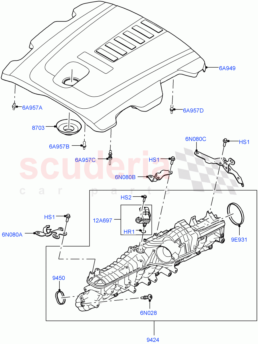 Inlet Manifold(3.0L AJ20D6 Diesel High)((V)FROMMA000001) of Land Rover Land Rover Range Rover Velar (2017+) [3.0 I6 Turbo Diesel AJ20D6]