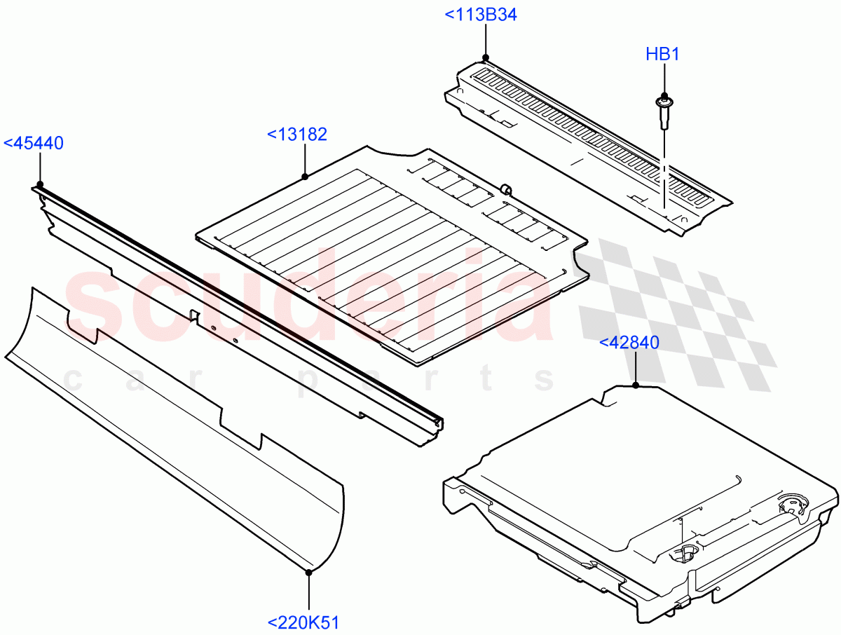 Load Compartment Trim(Floor)(Version - First Edition,Version - Core,Version - LE,Version - X,Version - X-Dynamic) of Land Rover Land Rover Defender (2020+) [3.0 I6 Turbo Petrol AJ20P6]