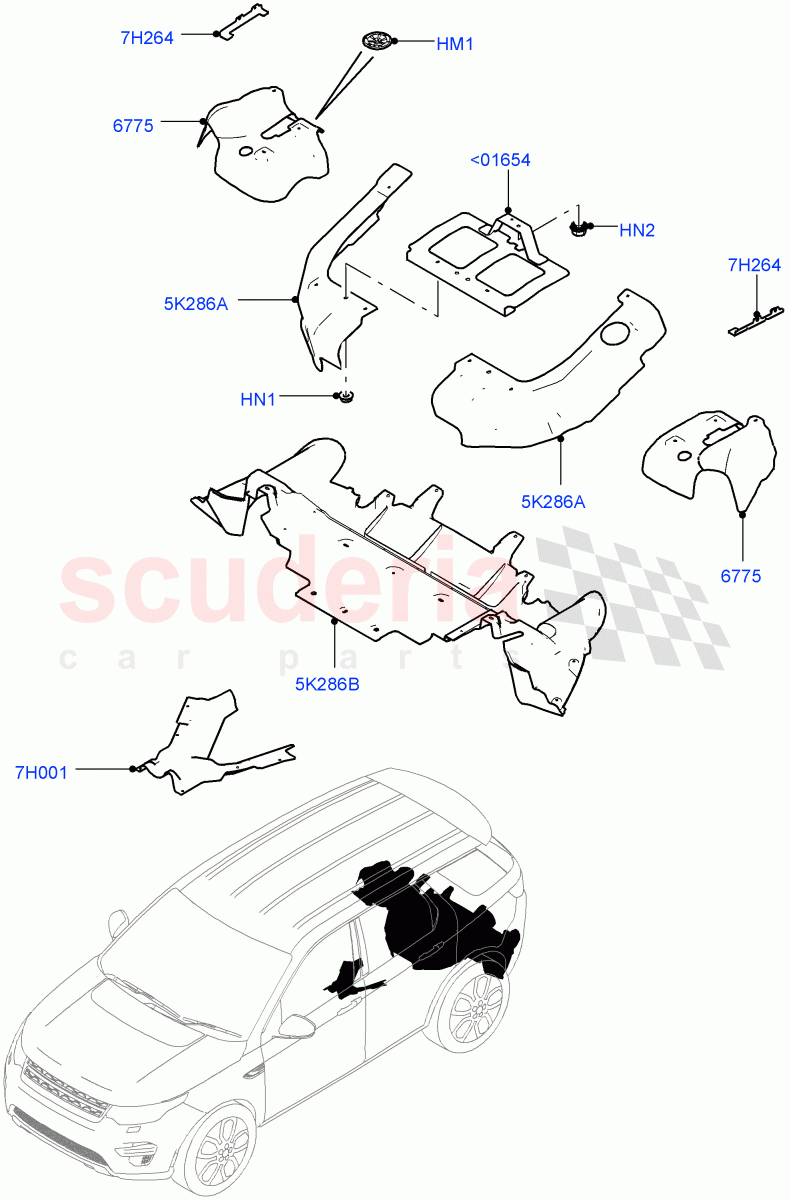 Splash And Heat Shields(Rear, Body)(Halewood (UK))((V)TOKH999999) of Land Rover Land Rover Discovery Sport (2015+) [2.0 Turbo Petrol GTDI]