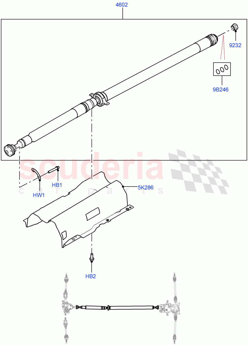 Drive Shaft - Rear Axle Drive(Propshaft)(Halewood (UK),All Wheel Drive,Less Electric Engine Battery,Electric Engine Battery-MHEV)((V)FROMLH000001) of Land Rover Land Rover Discovery Sport (2015+) [2.2 Single Turbo Diesel]