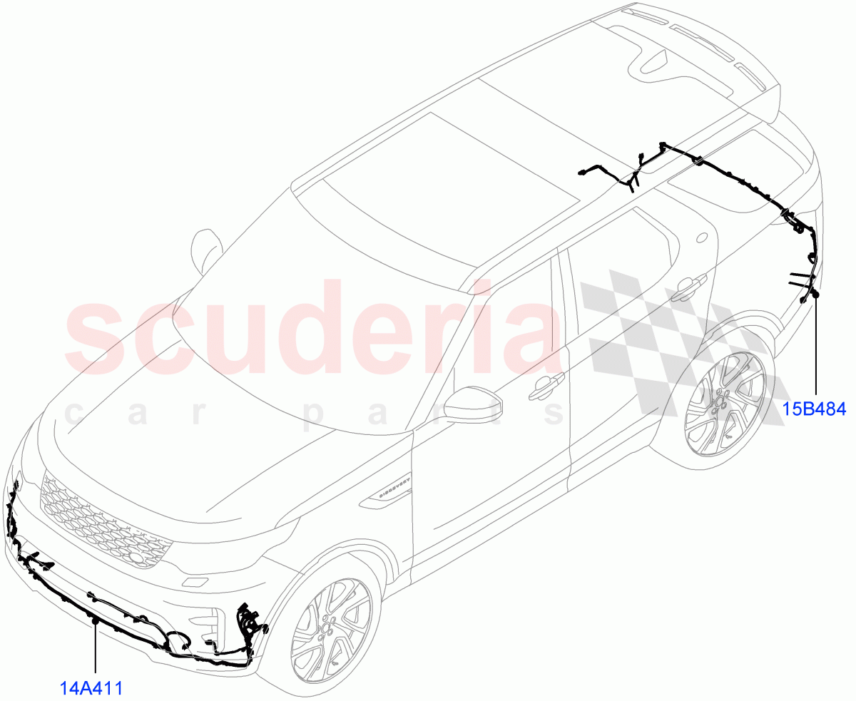 Electrical Wiring - Body And Rear(Nitra Plant Build, Bumper)((V)FROMK2000001) of Land Rover Land Rover Discovery 5 (2017+) [2.0 Turbo Petrol AJ200P]