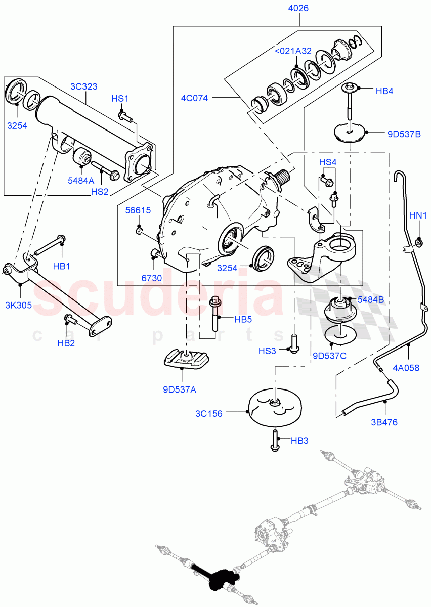 Front Axle Case (4.4L DOHC DITC V8 Diesel, 8 Speed Auto Trans ZF 8HP70 4WD, 3.0 V6 Diesel, 8 Speed Auto Trans ZF 8HP45, 2.0L I4 DSL HIGH DOHC AJ200, 3.0L AJ20D6 Diesel High, 8 Speed Auto Trans ZF 8HP76) of Land Rover Land Rover Range Rover Sport (2014+) [2.0 Turbo Petrol GTDI]