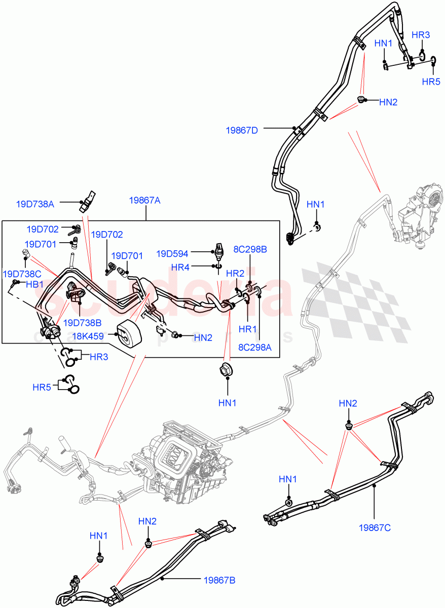 Air Conditioning System(Halewood (UK),Climate Control - Chiller Unit,Air Conditioning Refrigerant-R134A)((V)TOKH999999) of Land Rover Land Rover Discovery Sport (2015+) [2.0 Turbo Petrol GTDI]