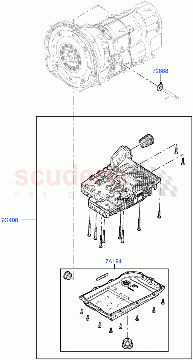 Valve Body - Main Control & Servo's(Solihull Plant Build, Transmission Control Valve)(8 Speed Auto Trans ZF 8HP45)((V)FROMAA000001) of Land Rover Land Rover Range Rover Velar (2017+) [2.0 Turbo Diesel]