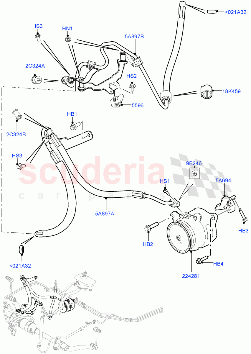 Active Anti-Roll Bar System(High Pressure Pipes, ARC Pump)(4.4L DOHC DITC V8 Diesel)((V)FROMEA000001,(V)TOHA999999) of Land Rover Land Rover Range Rover Sport (2014+) [2.0 Turbo Diesel]