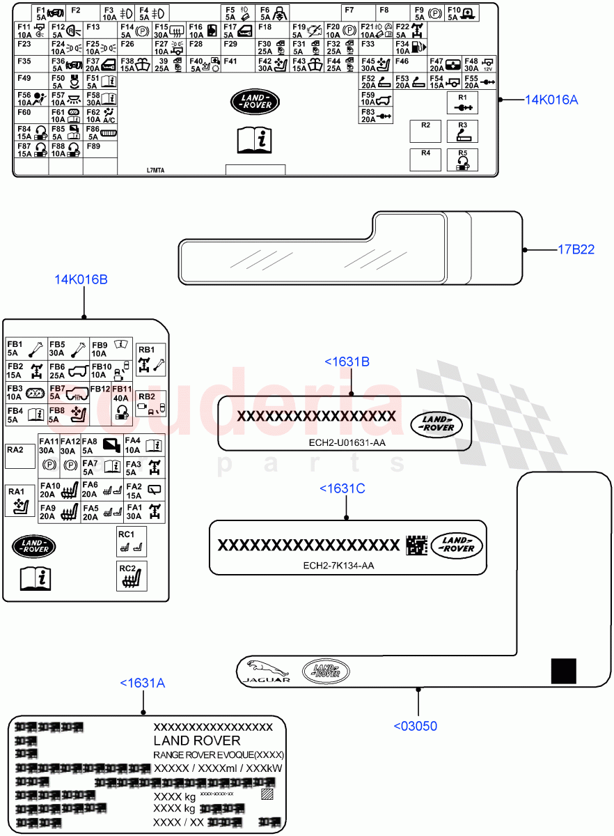 Labels(Information)(Changsu (China))((V)FROMEG000001) of Land Rover Land Rover Range Rover Evoque (2012-2018) [2.0 Turbo Petrol GTDI]