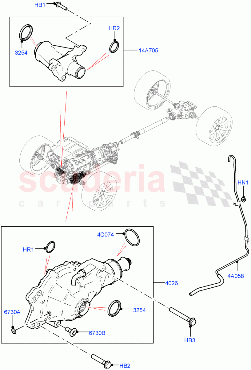 Front Axle Case(2.0L I4 High DOHC AJ200 Petrol,2.0L I4 Mid DOHC AJ200 Petrol,2.0L I4 DSL MID DOHC AJ200,2.0L I4 DSL HIGH DOHC AJ200,3.0 V6 D Gen2 Twin Turbo,3.0L DOHC GDI SC V6 PETROL,5.0L P AJ133 DOHC CDA S/C Enhanced)((V)TOLA999999) of Land Rover Land Rover Range Rover Velar (2017+) [3.0 DOHC GDI SC V6 Petrol]