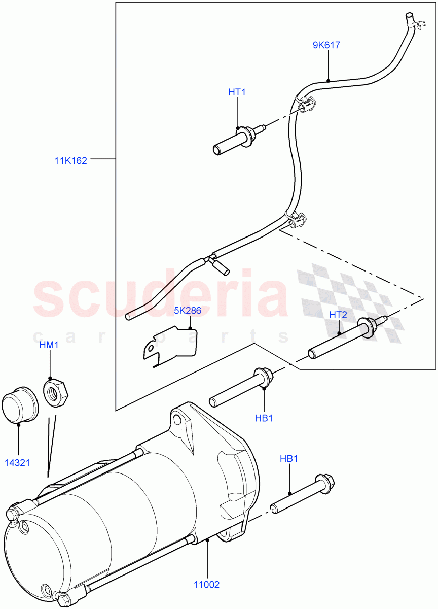 Starter Motor(3.6L V8 32V DOHC EFi Diesel Lion)((V)FROMAA000001) of Land Rover Land Rover Range Rover Sport (2010-2013) [3.6 V8 32V DOHC EFI Diesel]