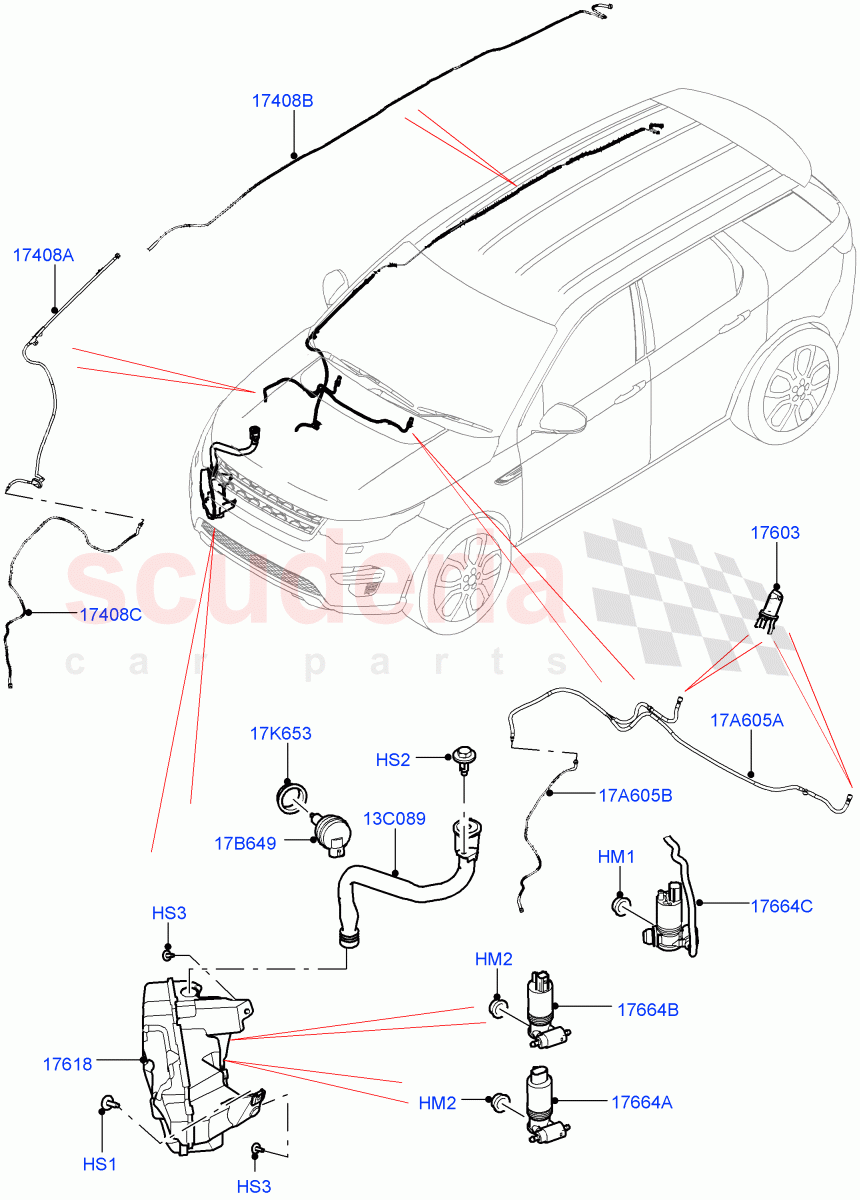 Windscreen Washer(Itatiaia (Brazil))((V)FROMGT000001) of Land Rover Land Rover Discovery Sport (2015+) [2.0 Turbo Diesel AJ21D4]