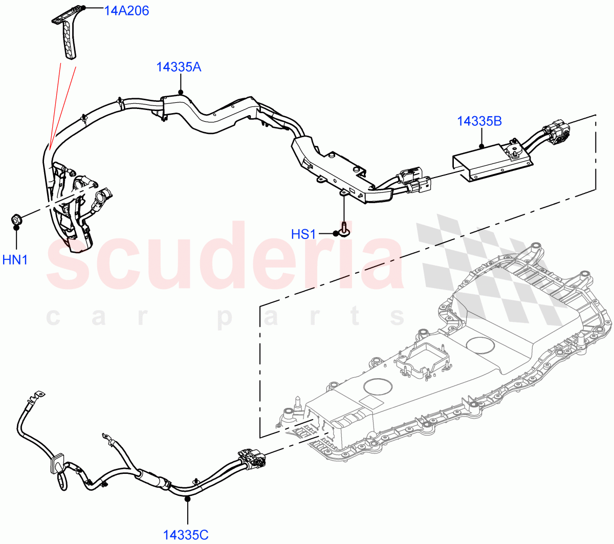 Hybrid Electrical Modules(MHEV Charging Cables and Fixings)(Electric Engine Battery-MHEV)((V)FROMLH000001) of Land Rover Land Rover Discovery Sport (2015+) [2.0 Turbo Petrol AJ200P]