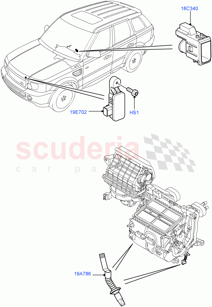 Heater/Air Cond.External Components ((V) FROMAA000001) of Land Rover Land Rover Range Rover Sport (2010-2013) [3.6 V8 32V DOHC EFI Diesel]