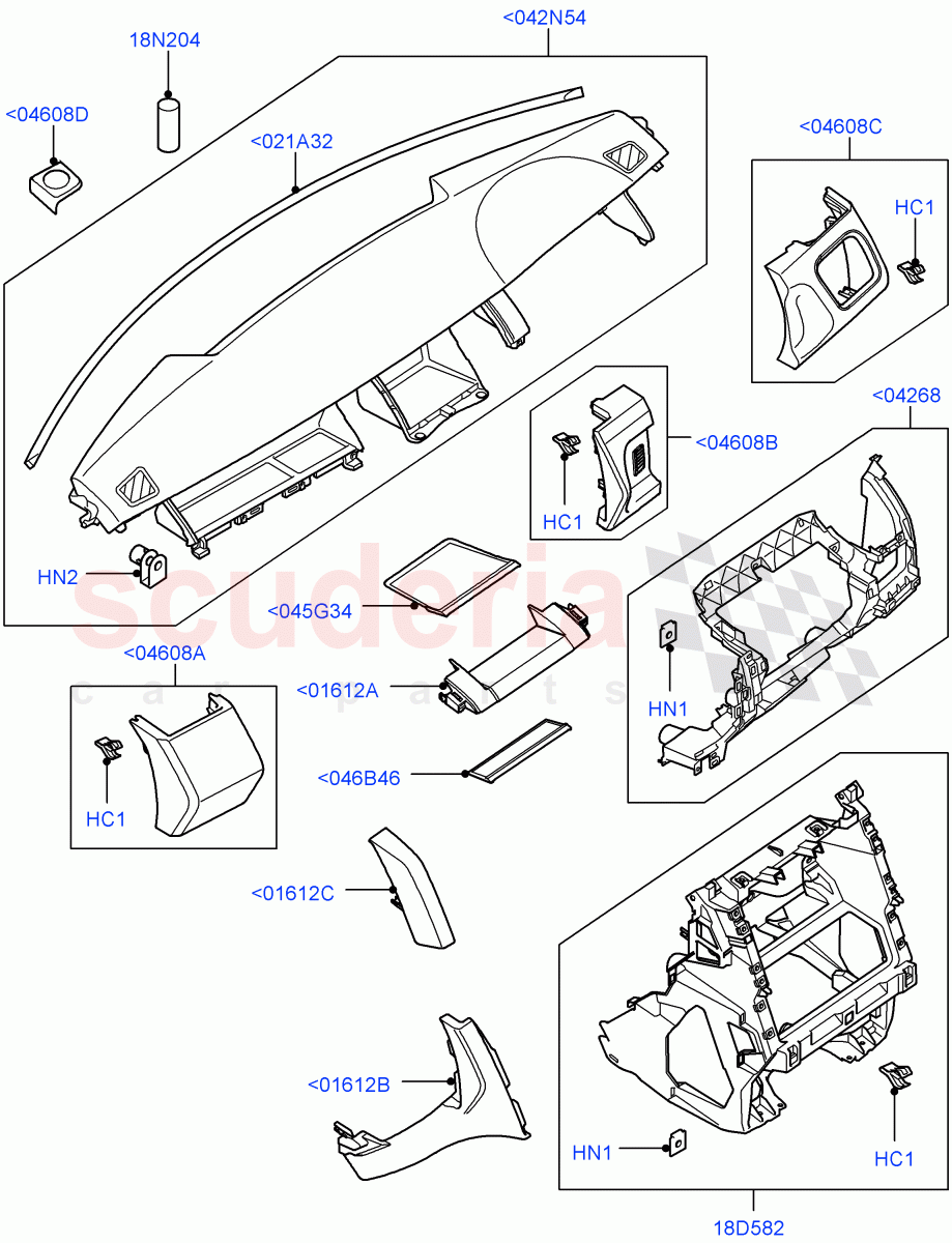 Instrument Panel(Upper)((V)TO9A999999) of Land Rover Land Rover Range Rover Sport (2005-2009) [4.2 Petrol V8 Supercharged]