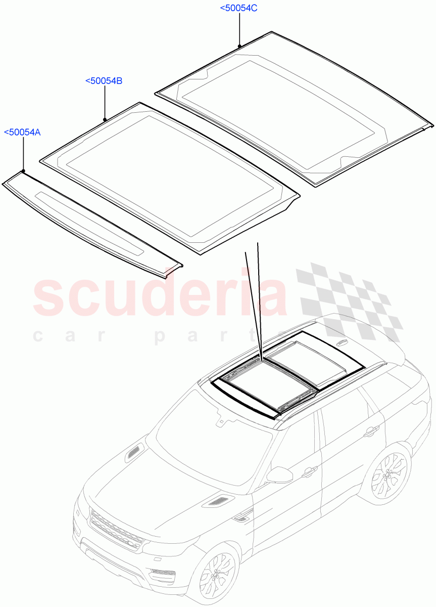 Sliding Roof Panel(With Roof Conversion-Panorama Power) of Land Rover Land Rover Range Rover Sport (2014+) [3.0 Diesel 24V DOHC TC]