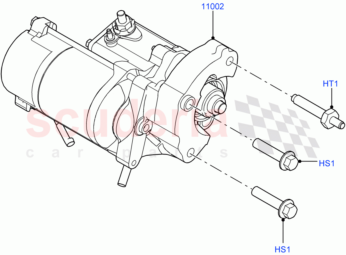 Starter Motor (2.2L CR DI 16V Diesel, 9 Speed Auto AWD, Standard Electric Starter Motor) of Land Rover Land Rover Discovery Sport (2015+) [2.2 Single Turbo Diesel]