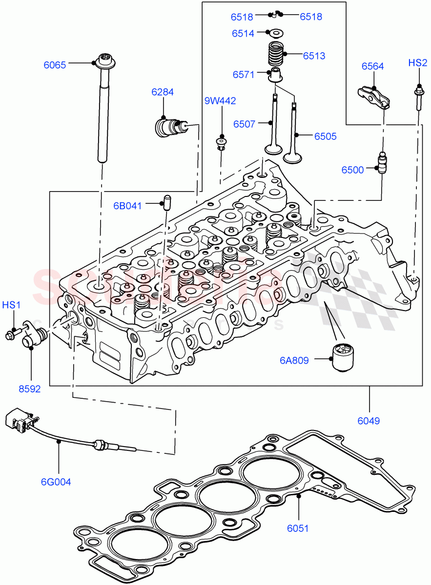 Cylinder Head(Nitra Plant Build)(2.0L I4 DSL HIGH DOHC AJ200)((V)FROMK2000001) of Land Rover Land Rover Defender (2020+) [2.0 Turbo Diesel]