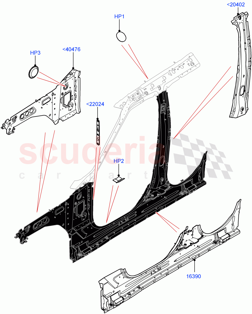 Side Panels - Inner(Inner - Front, Nitra Plant Build)((V)FROMK2000001) of Land Rover Land Rover Discovery 5 (2017+) [2.0 Turbo Petrol AJ200P]