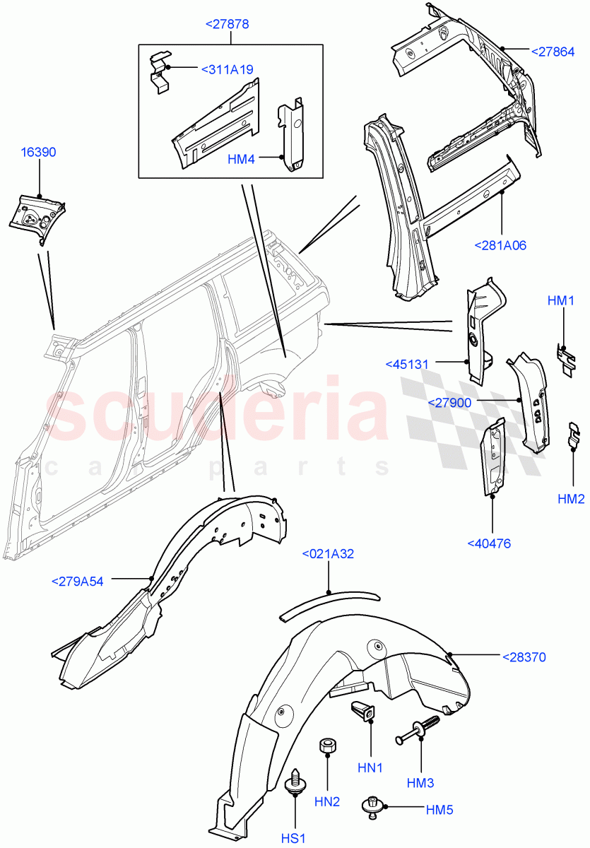 Side Panels - Inner(Less Armoured)((V)FROMAA000001) of Land Rover Land Rover Range Rover (2010-2012) [5.0 OHC SGDI SC V8 Petrol]