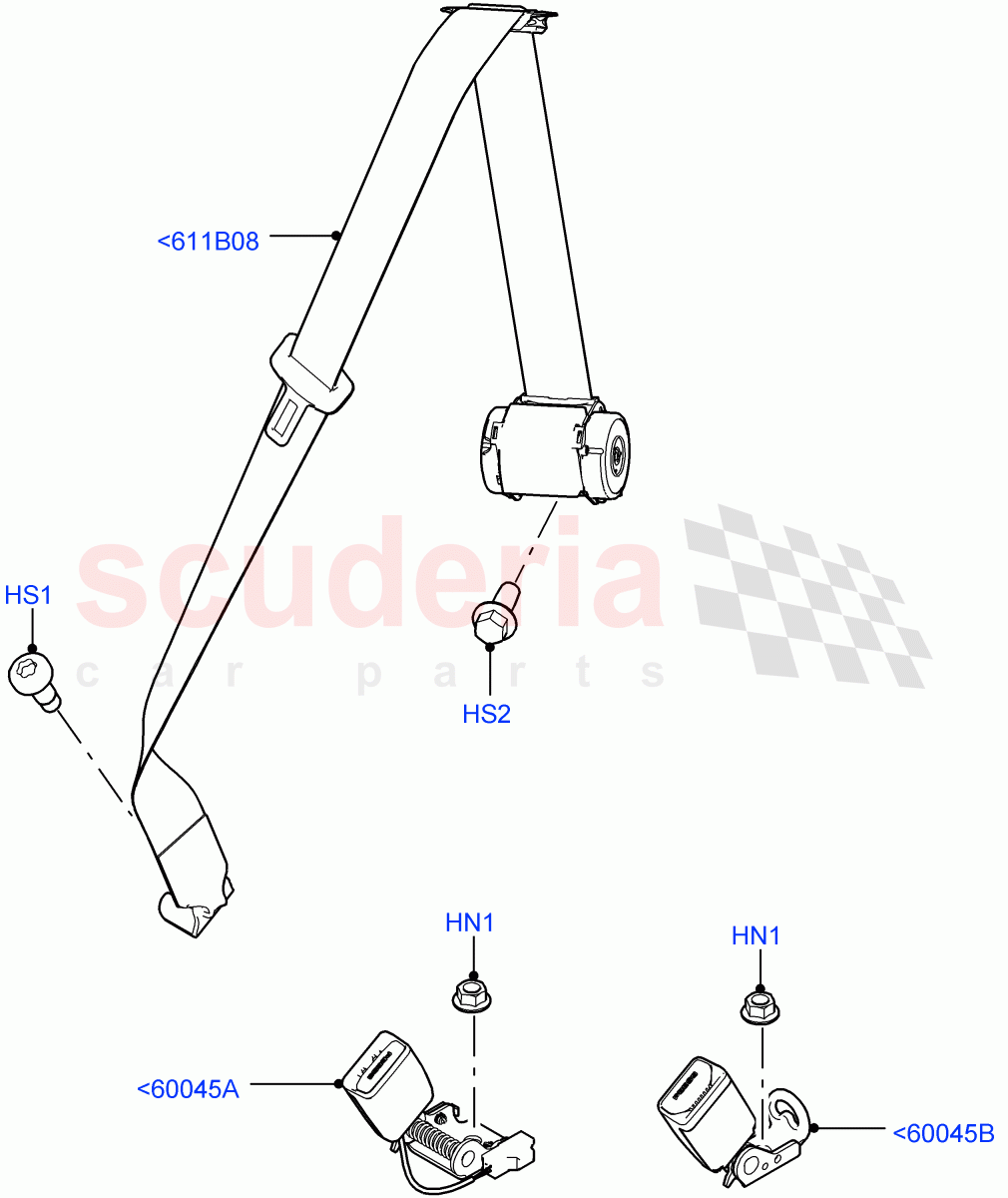 Rear Seat Belts(2 Door Convertible,Halewood (UK))((V)FROMGH000001) of Land Rover Land Rover Range Rover Evoque (2012-2018) [2.0 Turbo Diesel]