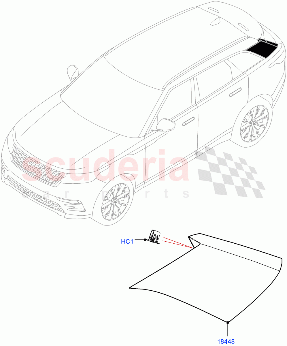 Luggage Compartment Door("D" Pillar, Finisher) of Land Rover Land Rover Range Rover Velar (2017+) [3.0 Diesel 24V DOHC TC]