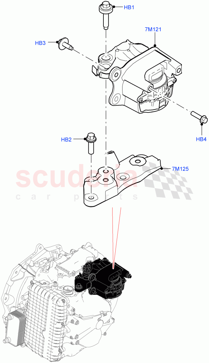 Transmission Mounting(2.0L AJ20P4 Petrol E100 PTA,9 Speed Auto Trans 9HP50,Changsu (China),2.0L AJ20P4 Petrol High PTA,2.0L AJ20P4 Petrol Mid PTA)((V)FROMKG446857) of Land Rover Land Rover Discovery Sport (2015+) [2.0 Turbo Petrol AJ200P]