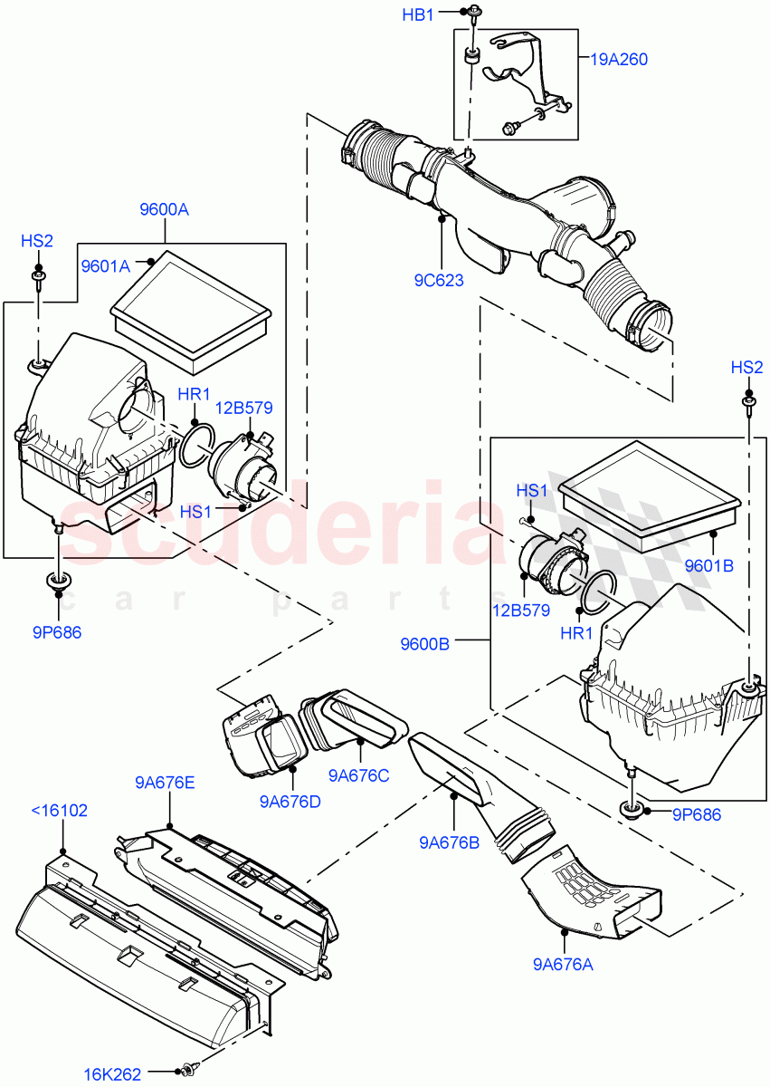 Air Cleaner (3.0L DOHC GDI SC V6 PETROL) of Land Rover Land Rover Range Rover Velar (2017+) [3.0 DOHC GDI SC V6 Petrol]