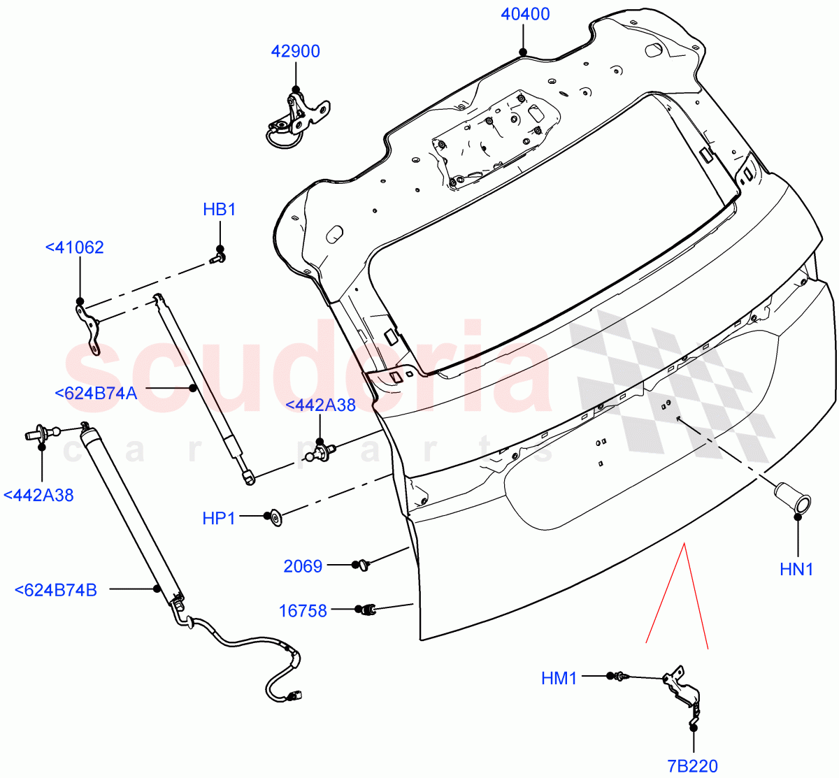 Luggage Compartment Door(Door And Fixings)(Itatiaia (Brazil)) of Land Rover Land Rover Range Rover Evoque (2019+) [2.0 Turbo Petrol AJ200P]