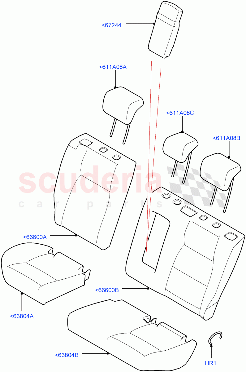 Rear Seat Covers(Leather/Suede,Changsu (China),With 60/40 Split - Folding Rr Seat)((V)FROMFG000001) of Land Rover Land Rover Discovery Sport (2015+) [1.5 I3 Turbo Petrol AJ20P3]