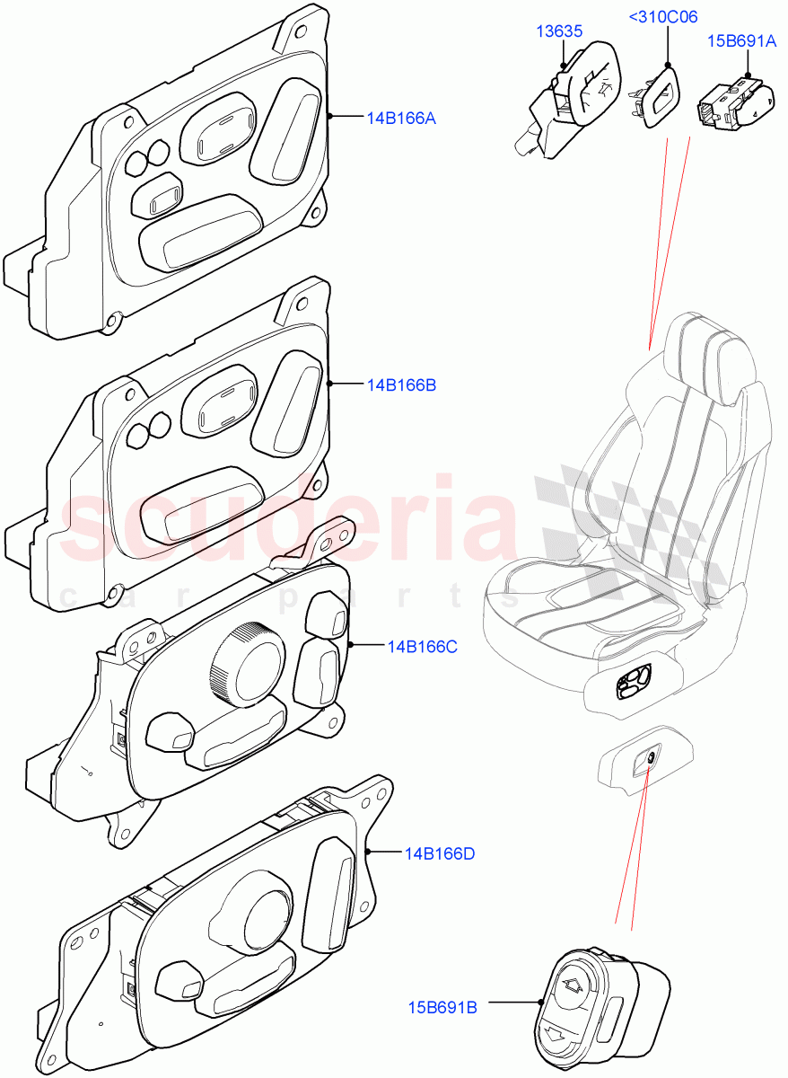 Switches(Front Seats) of Land Rover Land Rover Range Rover Sport (2014+) [3.0 I6 Turbo Petrol AJ20P6]