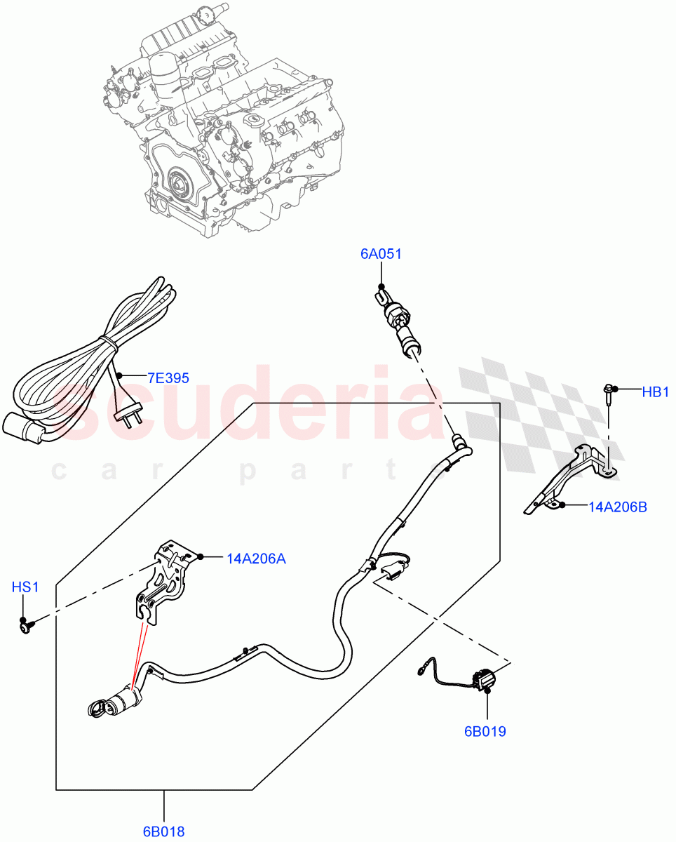 Engine Heater (5.0L P AJ133 DOHC CDA S/C Enhanced) ((V) FROMKA000001) of Land Rover Land Rover Range Rover Velar (2017+) [5.0 OHC SGDI SC V8 Petrol]