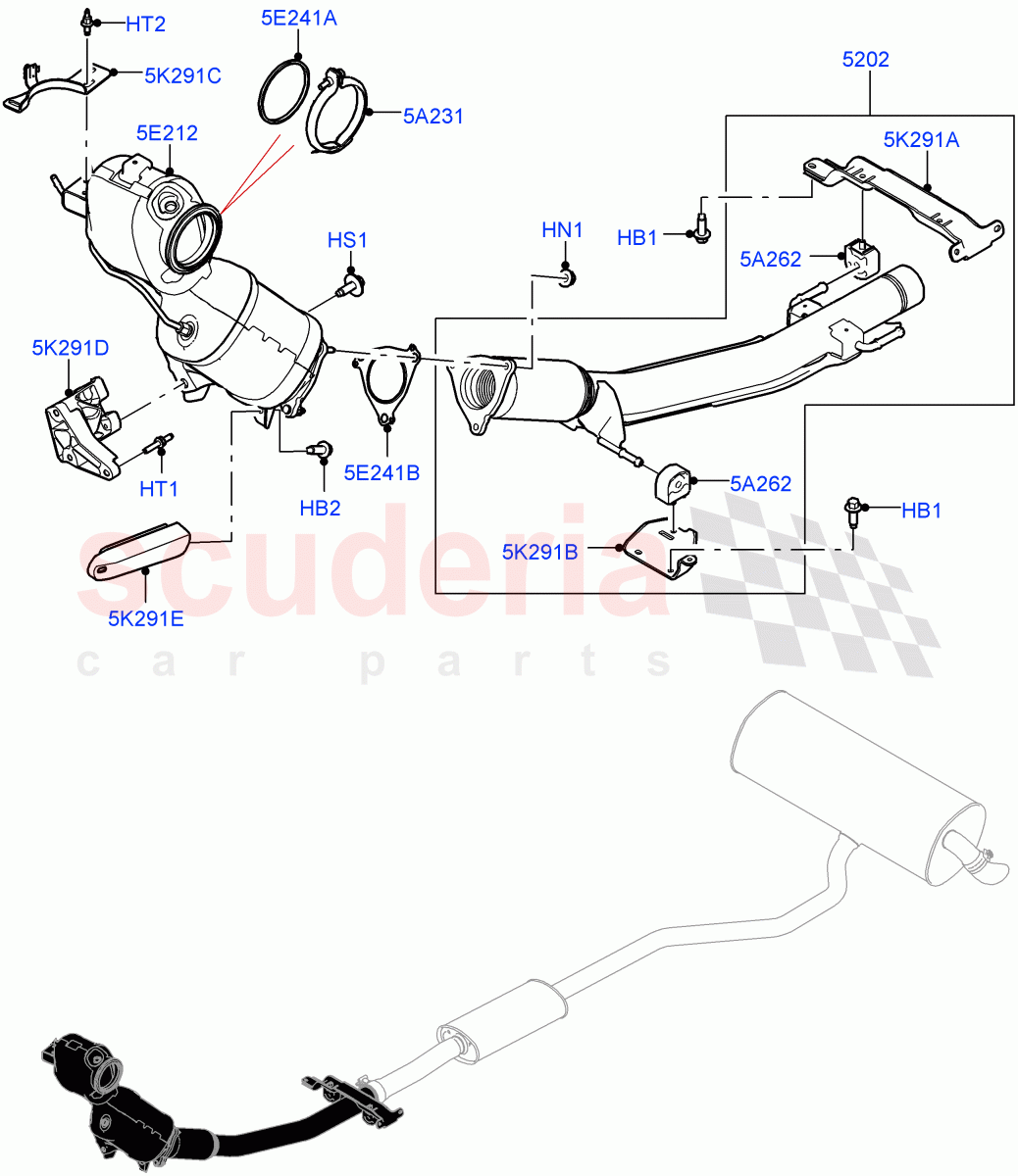 Front Exhaust System(1.5L AJ20P3 Petrol High,Halewood (UK))((V)FROMMH000001) of Land Rover Land Rover Discovery Sport (2015+) [1.5 I3 Turbo Petrol AJ20P3]