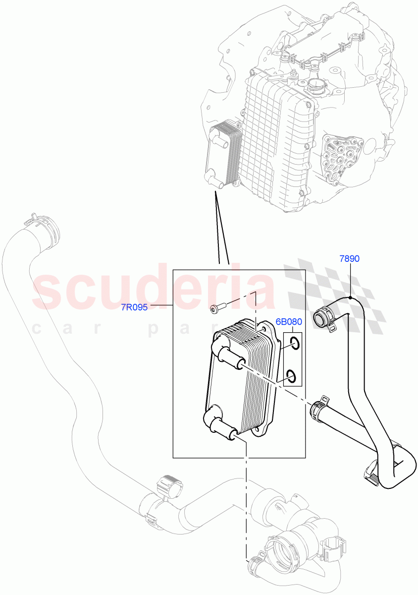 Transmission Cooling Systems (2.0L 16V TIVCT T/C 240PS Petrol, 9 Speed Auto AWD, Changsu (China)) ((V) FROMEG000001) of Land Rover Land Rover Range Rover Evoque (2012-2018) [2.0 Turbo Petrol AJ200P]