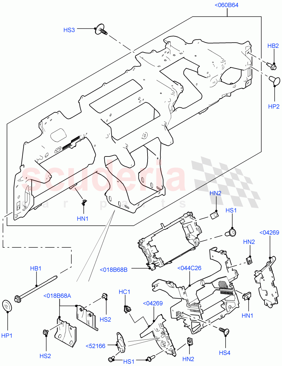 Instrument Panel (Internal Components, Upper) (Changsu (China)) ((V) FROMFG000001, (V) TOKG446856) of Land Rover Land Rover Discovery Sport (2015+) [2.2 Single Turbo Diesel]
