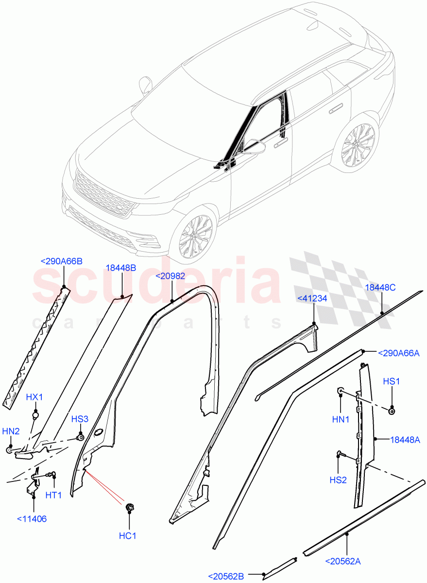 Front Doors, Hinges & Weatherstrips of Land Rover Land Rover Range Rover Velar (2017+) [3.0 Diesel 24V DOHC TC]