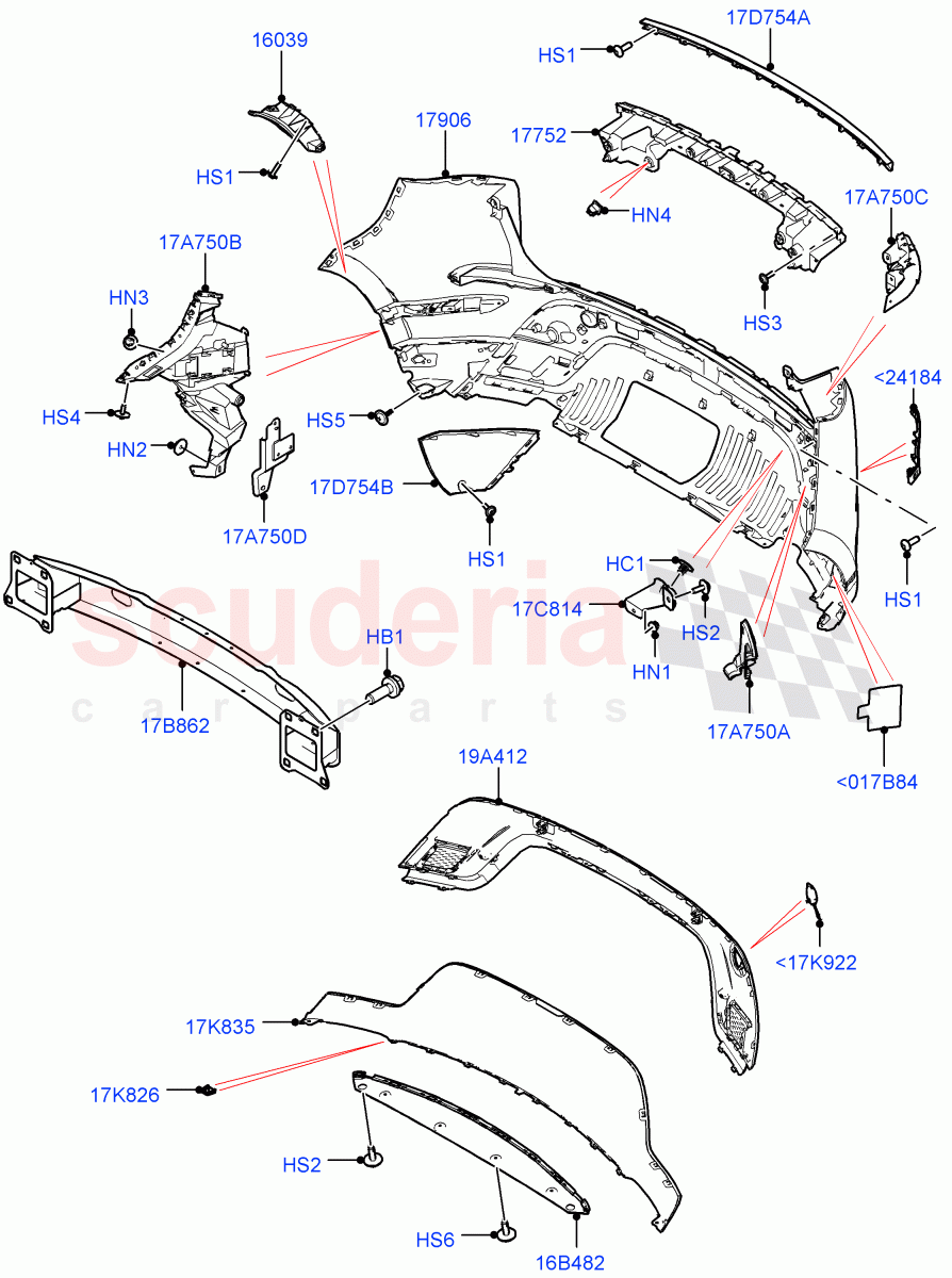 Rear Bumper(Itatiaia (Brazil),Front Bumper - Painted Body Colour) of Land Rover Land Rover Range Rover Evoque (2019+) [2.0 Turbo Diesel]