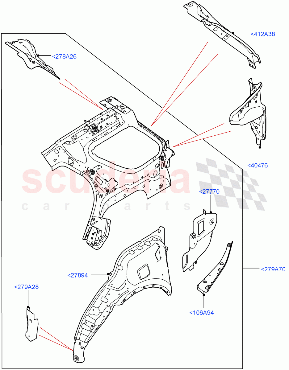Side Panels - Inner (Middle - Rear, Inner - Front, Nitra Plant Build) ((V) FROMK2000001) of Land Rover Land Rover Discovery 5 (2017+) [3.0 Diesel 24V DOHC TC]