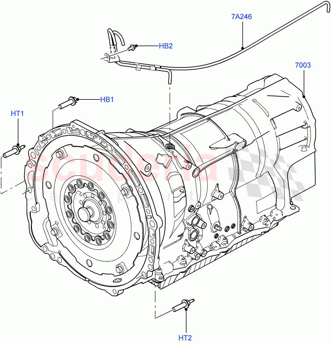 Auto Trans Assy & Speedometer Drive (Solihull Plant Build) (4.4L DOHC DITC V8 Diesel, 8 Speed Auto Trans ZF 8HP70 4WD, 3.0 V6 Diesel) ((V) FROMBA000001) of Land Rover Land Rover Range Rover (2010-2012) [3.6 V8 32V DOHC EFI Diesel]