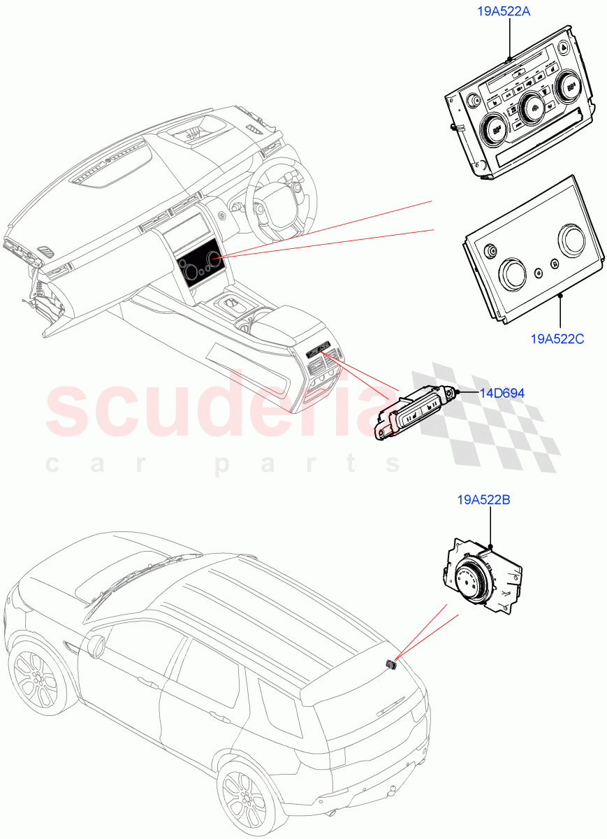 Heater & Air Conditioning Controls(Changsu (China))((V)FROMFG000001) of Land Rover Land Rover Discovery Sport (2015+) [1.5 I3 Turbo Petrol AJ20P3]