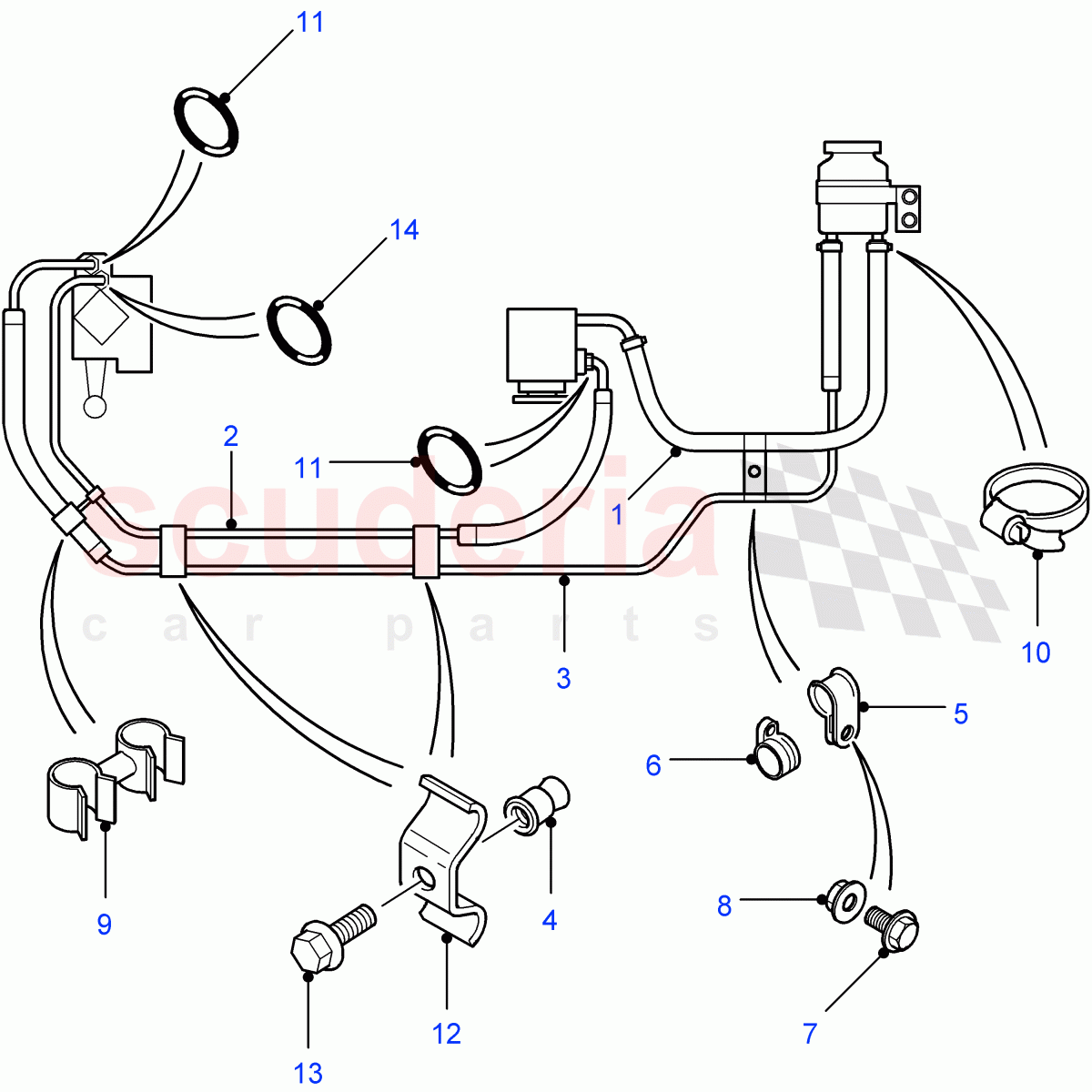 Power Steering Pipes(RHD)((V)FROM7A000001) of Land Rover Land Rover Defender (2007-2016)