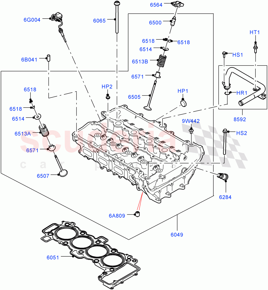 Cylinder Head(2.0L AJ20P4 Petrol Mid PTA,Halewood (UK),2.0L AJ20P4 Petrol E100 PTA,2.0L AJ20P4 Petrol High PTA) of Land Rover Land Rover Discovery Sport (2015+) [2.0 Turbo Petrol AJ200P]