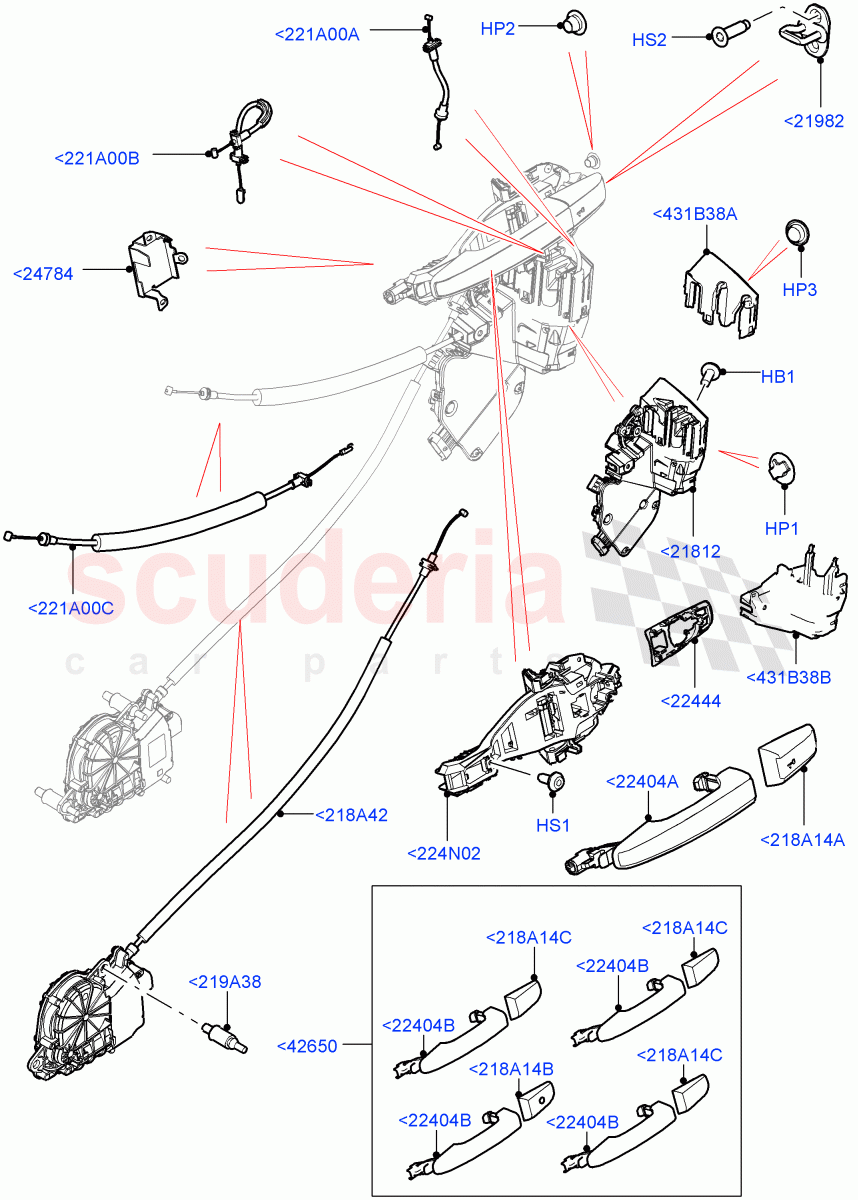 Front Door Lock Controls((V)TOHA999999) of Land Rover Land Rover Range Rover (2012-2021) [3.0 I6 Turbo Diesel AJ20D6]