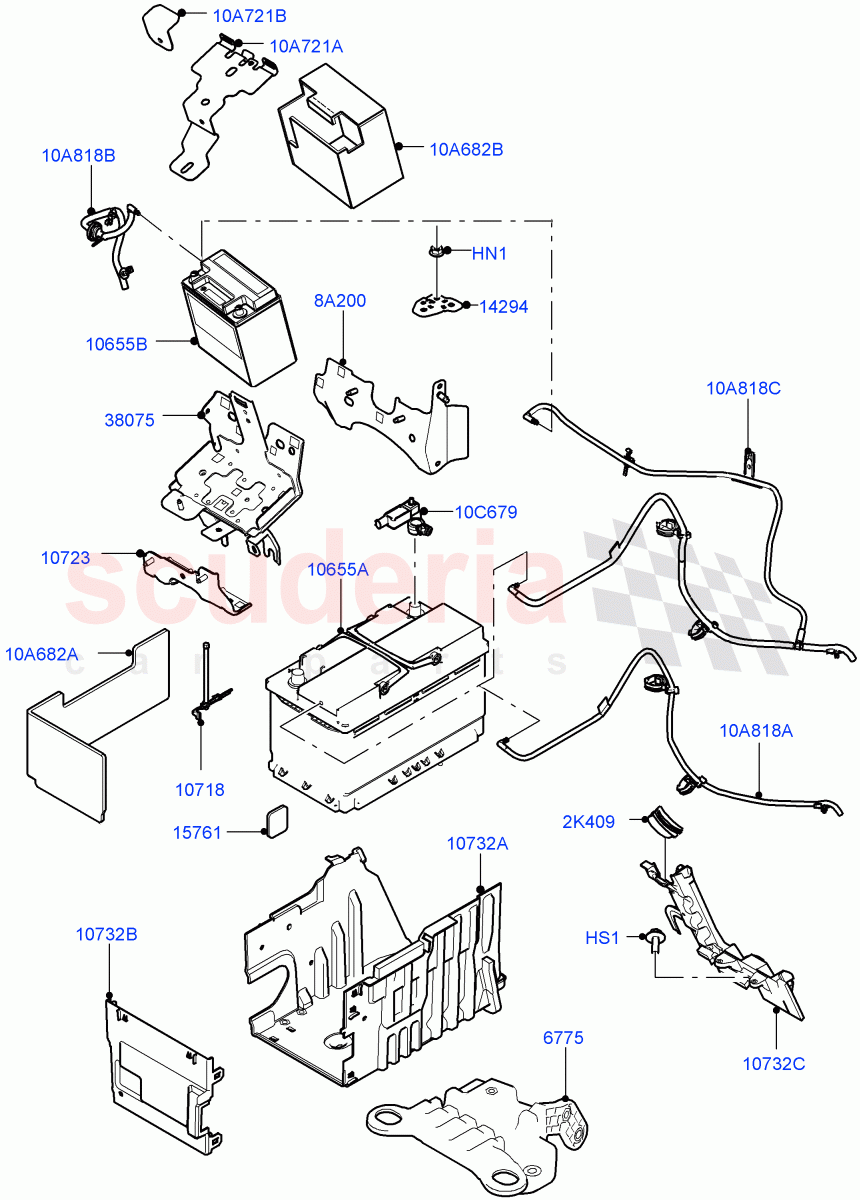 Battery And Mountings (Halewood (UK)) of Land Rover Land Rover Range Rover Evoque (2019+) [2.0 Turbo Diesel AJ21D4]