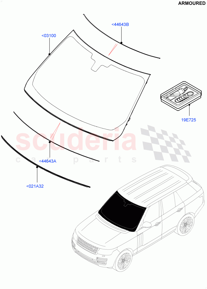 Windscreen/Inside Rear View Mirror(Armoured)((V)FROMEA000001) of Land Rover Land Rover Range Rover (2012-2021) [2.0 Turbo Petrol GTDI]