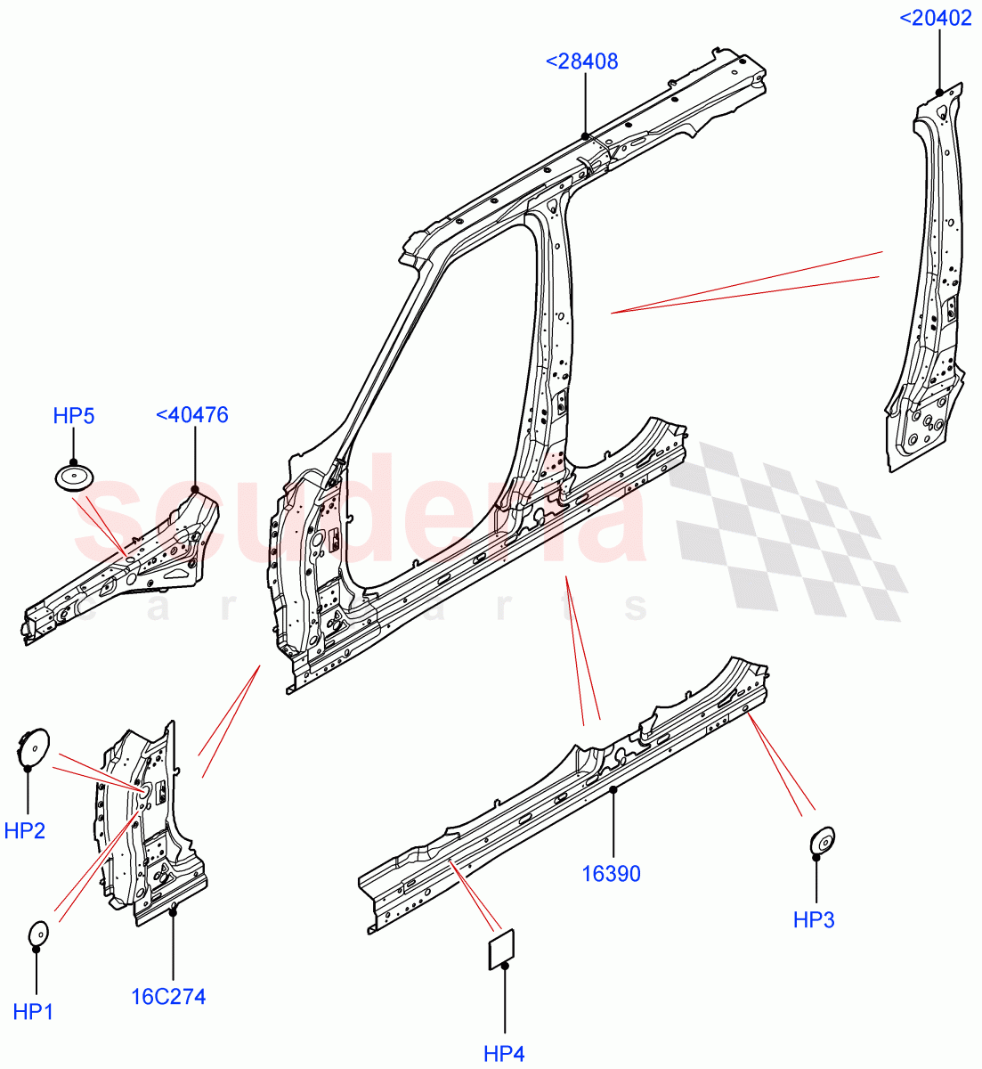 Side Panels - Inner (Middle - Front) of Land Rover Land Rover Range Rover Sport (2014+) [2.0 Turbo Diesel]