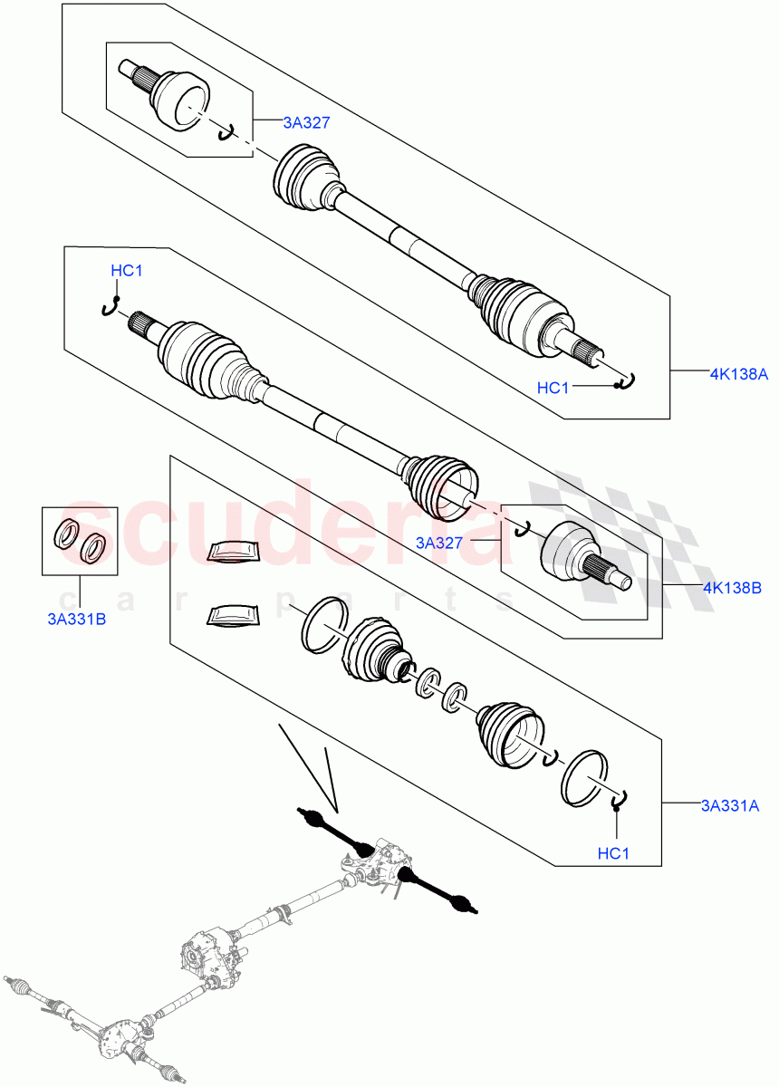 Drive Shaft - Rear Axle Drive(Driveshaft) of Land Rover Land Rover Range Rover Sport (2014+) [3.0 I6 Turbo Diesel AJ20D6]