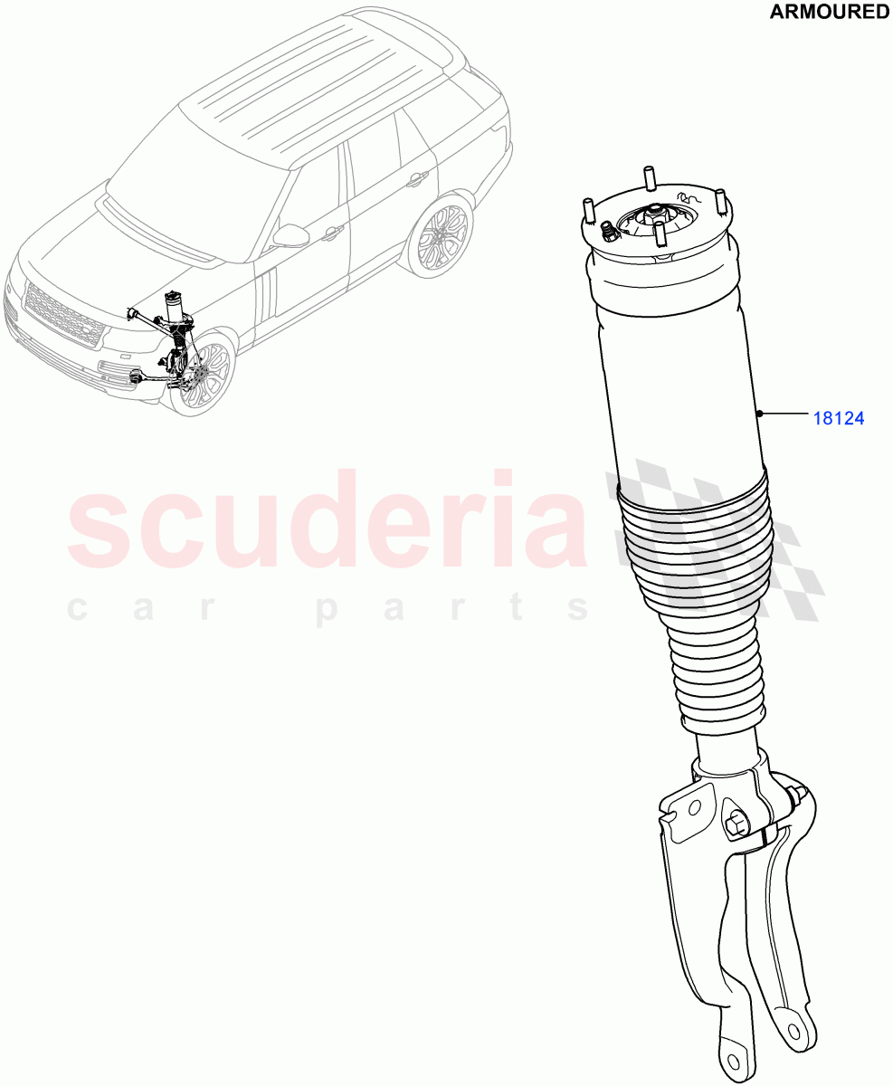 Front Suspension Struts And Springs (Armoured) ((V) FROMEA000001) of Land Rover Land Rover Range Rover (2012-2021) [5.0 OHC SGDI NA V8 Petrol]